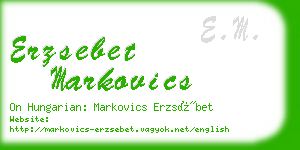 erzsebet markovics business card